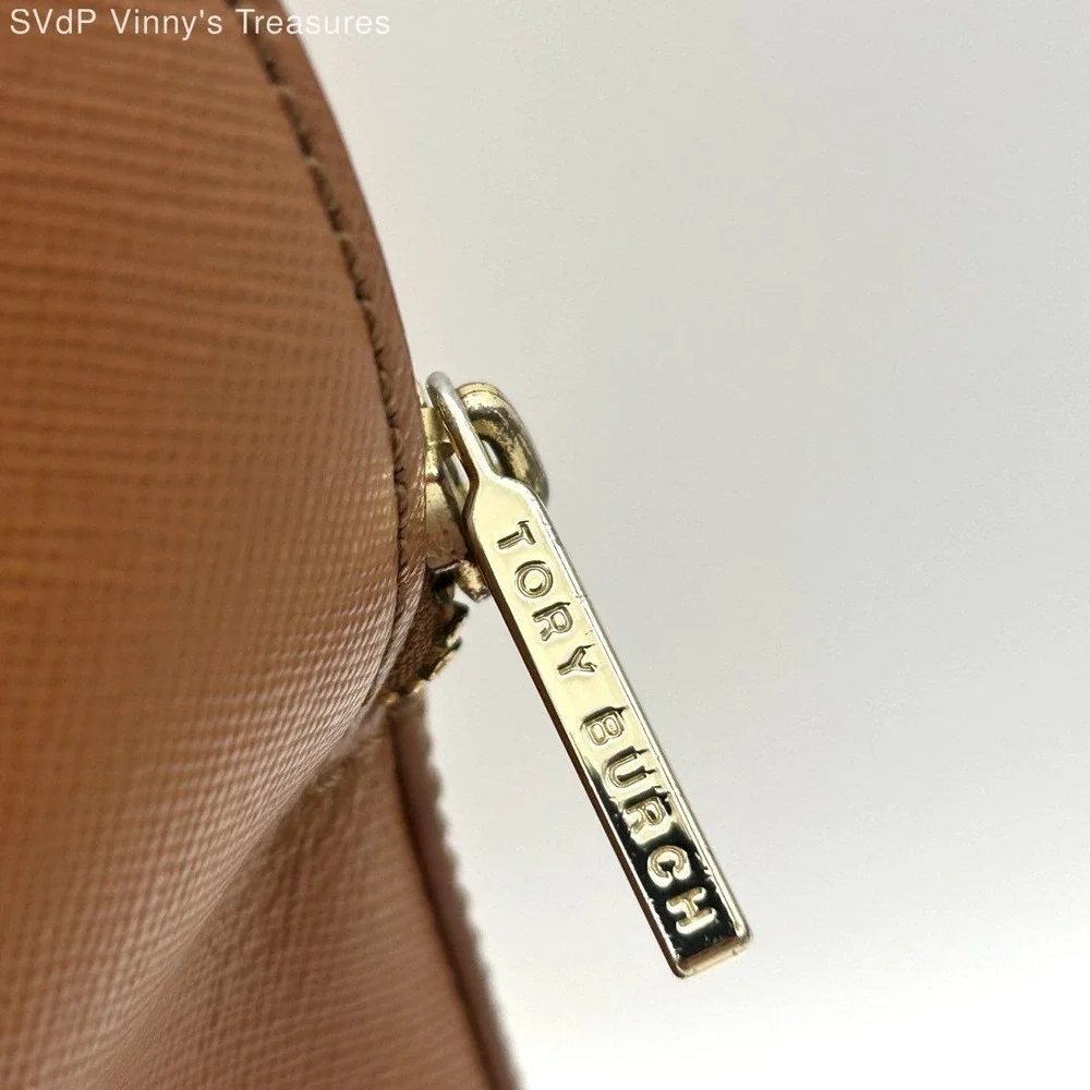 Tory Burch Women's Robinson Dome Satchel Tan Saffiano Leather Handbag